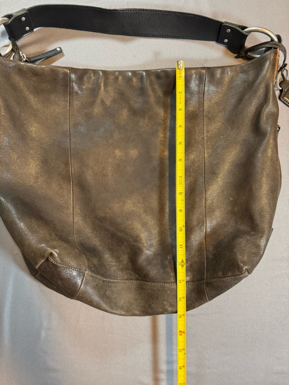 Ellington Large Brown Leather Hobo Bag with Ring Charm - Picture 6 of 6